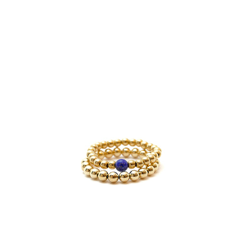Ring twin Gold-filled met Lapis Lazuli